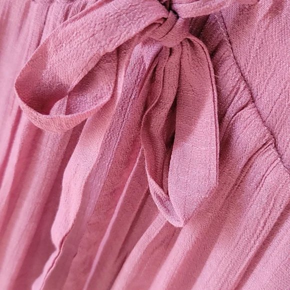 Ladies Pink Floral Embroidered Tiered Maxi Dress - FINAL CLEARANCE - Picture 8 of 12